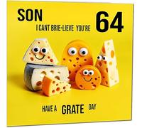 64th Son Birthday Card for Son - Cheese Pun Funny Son's Birthday Card for 64 Year old sixty four, sixty fourth