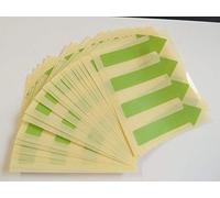 64x20mm Arrow Shape Removable Low Tack Colour Code Stickers, Self-Adhesive Sticky Coloured Labels (Green)