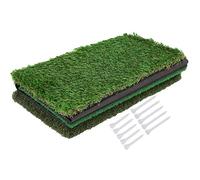 64x41cm Golf Swing Practice Mat with 3 Types of Grass, Portable Folding Training Mat for Indoor Outdoor Use, Non - Slip Rubber Base for Backyard Driving Range