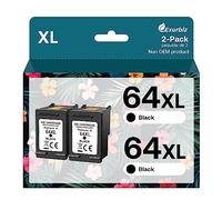 64XL Ink Cartridges Black Compatible for HP 64 XL Work with HP Envy Photo 7855 7858 7155 6255 6252 7100 6400e 7800 7900e, HP Envy Inspire 7950e Tango Series Printer (2 Pack)