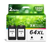 ANKINK Ink Cartridges 64XL for HP 64, Black 2-Pack, Compatible with HP Envy/Envy Photo/Inspire