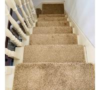 65 * 24 * 3CM Soft Shaggy Carpet Stair Treads Hand Wasfable Mats/Rugs Indoor Safe Soft Stair Carpet for Elders Dogs Self Adhesive Adsorption Increased Grip (Style 2,15PCS)