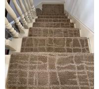 65 * 24 * 3CM Soft Shaggy Carpet Stair Treads Hand Wasfable Mats/Rugs Indoor Safe Soft Stair Carpet for Elders Dogs Self Adhesive Adsorption Increased Grip (Style 3,10PCS)