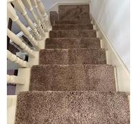 65 * 24 * 3CM Soft Shaggy Carpet Stair Treads Hand Wasfable Mats/Rugs Indoor Safe Soft Stair Carpet for Elders Dogs Self Adhesive Adsorption Increased Grip (Style 4,5PCS)