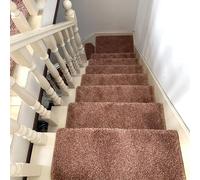 65 * 24 * 3CM Soft Shaggy Carpet Stair Treads Hand Wasfable Mats/Rugs Indoor Safe Soft Stair Carpet for Elders Dogs Self Adhesive Adsorption Increased Grip (Style 9,10PCS)