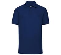 65 35 Pique Short Sleeve Polo Shirt Fruit Of The Loom Navy 5XL