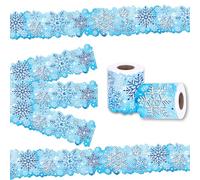 65.6 Ft Winter Snowflake Bulletin Board Border,Christmas Winter Snowflake Rolled Border Trim for Winter Classroom Bulletin Boards Chalkboard Wall Décor
