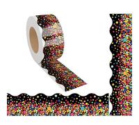 65.6feet Bulletin Board Borders Colorful Dots Print Scalloped Border Trim for School Classroom Whiteboard Decoration Teaching