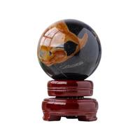 65-70mm Crystal Ocean Black Tourmaline symbiotic Ball Rough Stone Polished Seven Star Array feng Shui Ornaments,B