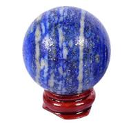 65~70mm, Lapis Lazuli Ball with Stand, Blue Crystal Sphere Quartz Gemstone for Feng Shui Divination Home Decoration Gift