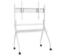 65"-86" Smart Board Stand for Interactive Whiteboard, Mobile Stand with Four Lockable Wheels, Stable and Easy to Move for Home Office School Classroom (White)