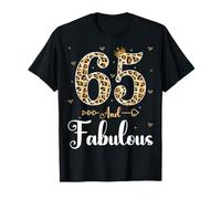 65 and Fabulous Leopard 65th Birthday Sixty Five Years Old T-Shirt