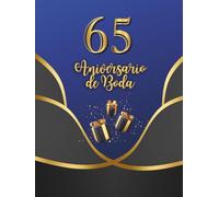 65 Aniversario de Boda: Libro conmemorativo del 65.º aniversario para entradas de invitados y fotos de recuerdo