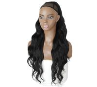 65 cm Drawstring Ponytail Extensions for Women,Long Curly Wavy Natural Synthetic Hairpiece for Daily Use for Daily Use(1B)