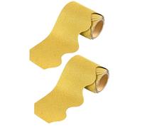 65 Feet Gold Glitter Bulletin Board Border Self Adhesive Scalloped Edge Decorative Border Trim for Classroom Office Home School Party Decorations