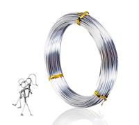 65 Ft Aluminum Craft Wire, Bendable Metal Wire for Jewelry Making, Floral Making, Wreath Making, Crafting, Wire Wrapping (2 mm)