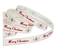 65-Ft Grosgrain Ribbon for Christmas Gifts - DIY Gift Wrapping Merry Christmas, 10mm Width