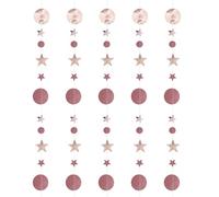 65 Ft Rose Gold Reflective Paper Garland, Hanging Paper Garland,Glitter Circle Dots Twinkle Star Garlands,Hanging Garland Streamer Kit, for Birthday Party, Wedding,Christmas,Home (5 Pack)