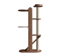 65 Inches Modern Kitty Tree, Multi Level Pussy Furnitures, Cats Activity Center with Transparent Capsule, Cat Condo Furniture for Active Kitten(Brown)