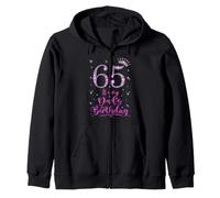 65 It's My Dad's Birthday Pink Crown 65 Years Old Zip Hoodie