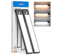 65 LED Cupboard Lights Motion Sensor, Dimmable Under Stairs Light, 2500mAh Rechargeable Battery Powered Wardrobe Light Wireless Closet Lights for Stair, Kitchen, 3 Color Temperatures, 33.5 cm