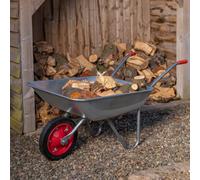 65 Litre 60Kg Capacity Galvanised Samuel Alexander Metal Garden Wheelbarrow With Solid Puncture Proof Tyre