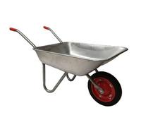 65 Litre 60Kg Galvanised Metal Garden Wheelbarrow With Solid Puncture Proof Tyre