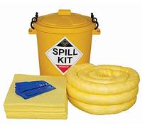 65 Litre Chemical, Acid, Caustic Hazmat Spill Kit in Plastic Drum - Comprehensive Spill Containment for Hazardous Chemicals in Industrial Settings