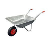 65 Litre Galvanised Wheelbarrow with Pnuematic Tyre simpa Metallic Silver One Size
