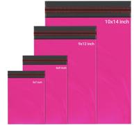 65 Mixed Mailing Postal Self-Seal Closure Plastic Bags - Envelopes for Posting Clothes, Postal, Packaging, Shipping Bags - Tempered Proof, Secure Medium Postage Bags - Mixed 4 Sizes Hot Pink Mail Bags
