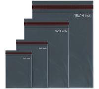 65 Mixed Mailing Postal Self-Seal Closure Plastic Bags - Envelopes for Posting Clothes, Postal, Packaging, Shipping Bags - Tempered Proof, Secure Medium Postage Bags - Mixed 4 Sizes Grey Mail Bags