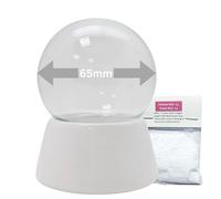 65 mm Do it Yourself Order Set DIY Snow Globe with Glass Ball and Porcelain Base - 40002