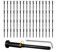 65-Pack 1/8" Black T316 Stainless Steel Cable Railing Hardware Kit - Invisible Swage Stud End & Receiver Threaded Fitting for 2x2 Wood/Metal Posts, Deck Stair Railing System, DIY Bulk Set