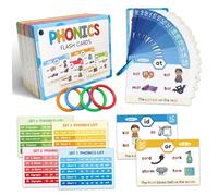 65 Pack Phonics Flash Cards for Kids Ages 4-8 with 118 Phonics Sounds, Learn to Read Reading Flash Cards with Colorful Rings for Easy Storage & Organization