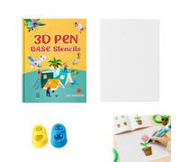 65 Patterns 3D Pen Printing Drawing Book, Creative Art Set with Clear Plate