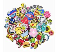 65 Pcs Color Mix and Match Embroidered Patch Sew on/Iron on Random Assorted Styles Badge Embroidery Patches Sewing Applique Decoration Accessory for Clothes,Jeans,Backpacks,Jacket,Vest,T-Shirt,Hats