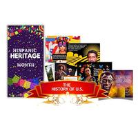 65-PCS Heritage History Month Decor & Educational BDL | Trivia, Flashcards, Posters & Banner | in Arts & Culture, Sports, STEM, Activism & More (Hispanic Heritage History)