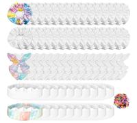 65 Pcs White Cotton Scrunchies Hair Ties Accessories for Tie Dye Party Supplies Including 30 Scrunchies 15 Bow Hair Ties 20 Headband Non Slip Stretchy Elastic Head Wrap Holder for Women DIY Tie Dye