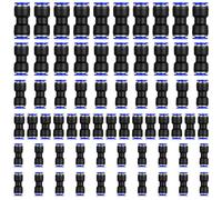 65 PcsAir Line Connectors, Quick Push to Connect Air Tube Fitting Kit, Push to Connect Pneumatic Quick Fittings, Pneumatic Connectors, Straight Coupling Adapter for Air Flow, 4/6/8/10/12mm