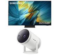 65" Samsung S95F OLED Glare Free 4K Vision AI Smart TV 2025 (QE65S95F) & The Freestyle (2nd Gen) SP-LFF3CLAXXXU Smart Full HD TV Projector Bundle, Black
