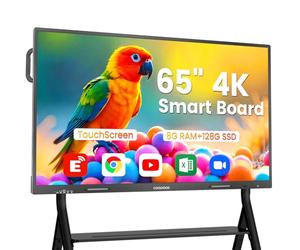 65" Smart Board, 4K UHD Touchscreen Whiteboard Display, All-in-One for Classroom Office Home Business w/Open App Ecosystem (Board & Wall Mount Only)