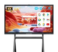 65" Smart Board Google EDLA-Certified 4K Interactive Whiteboard SmartBoard for Classroom & Office Business, Android 14 Touchscreen with 13MP AI Camera 8G RAM+128G ROM, 40-Points, Wall Mount Included