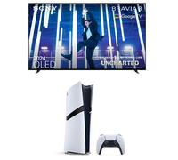 65" Sony BRAVIA 8 Smart 4K Ultra HD HDR OLED TV & PlayStation 5 Pro Bundle, Silver/Grey