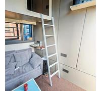 65" Twin Bunk Bed Ladder White Space Saving RV Loft Ladder for Kids Safe Step Climb for Dorms & Bunk Beds Durable & Easy to Install