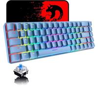 65% Wired Gaming Mechanical Keyboard and Mouse Combo, Mini 68 Keys, RGB Backlight, Lightweight RGB Optical Mouse,Mouse Pad Compatible with PS4,Xbox,PC,Laptop,MAC (Blue/Blue Switch)
