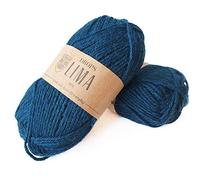 65% Wool and 35% Alpaca Yarn for Knitting and Crocheting, 3 or Light, Worsted, DK Weight, Drops Lima, 1.8 oz 109 Yards per Ball (0701 Petrol)