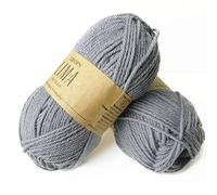 65% Wool and 35% Alpaca Yarn for Knitting and Crocheting, 3 or Light, Worsted, DK Weight, Drops Lima, 1.8 oz 109 Yards per Ball (8465 Medium Grey)