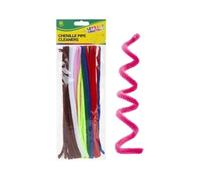 65 x fluffy Pipe Cleaners Coloured 30cm Chenille Sticks Assorted Colours Craft