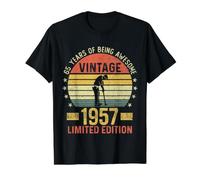 65 Year Old Golfer 65th Birthday Vintage 1957 Golfing Value Graphic T-Shirt, Men, Black, S