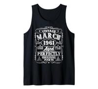 65 Year Old Vintage March 1961 65th Birthday Men Women Dad Tank Top